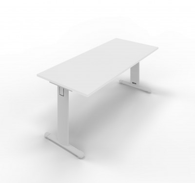 Melamine desk with standard T legs. Sizes: 1400Lx800Dx745H mm.