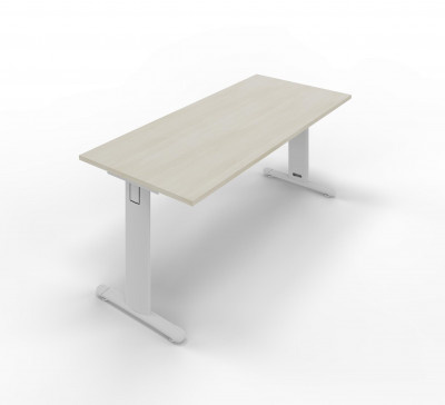 Melamine desk with standard T legs. Sizes: 1600Lx800Dx745H mm.