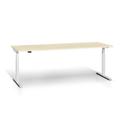 Scrivania elevabile mm 2000. Bianco/Acero
