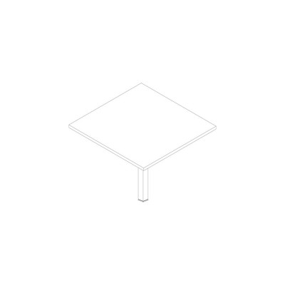Coupling for square desks in melamine, white. Sizes: 800Lx800Dx745H. mm.