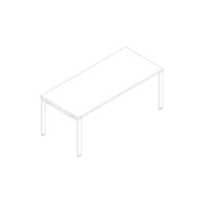 D5271BD Melamine desk with U legs. Sizes: 800Lx800Dx745H mm.
