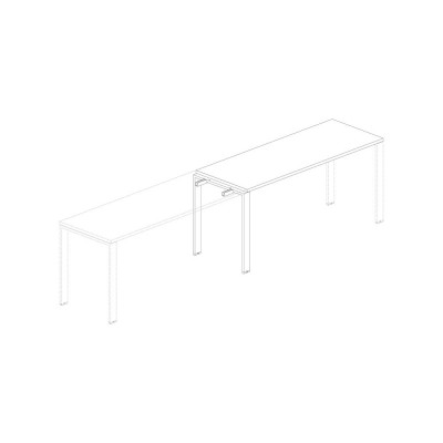 Melamine desk with U legs for in line connection. Sizes: 800Lx800Dx745H mm.
