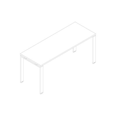 D5297BD Service table in melamine with U legs. Sizes: 1200Lx600Dx745H mm.