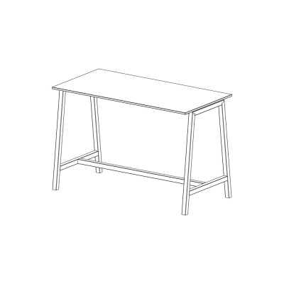 Tavolo alto mm 1800x800x1050h. Nero/Rovere