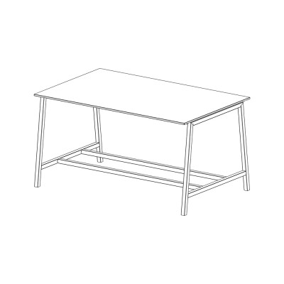Tavolo alto mm 2000x1250x1050h. Nero /Rovere
