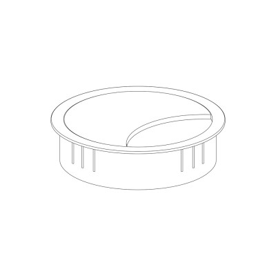 Silver finish cable bushing diameter 80 mm including hole on top