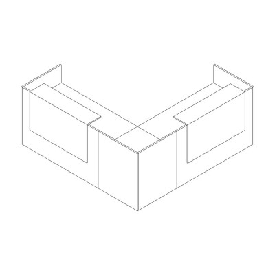 Banco reception angolare dx mm 2250x2250x1050h