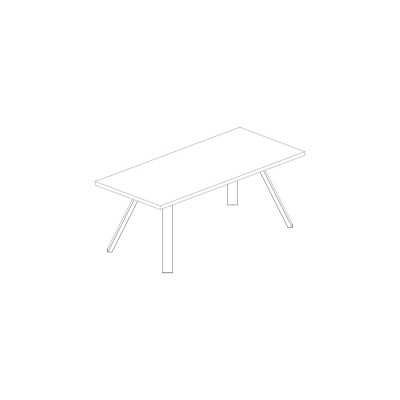 Desk with K legs. Eucalyptus/black. Sizes: mm 2000Lx900Dx760H.