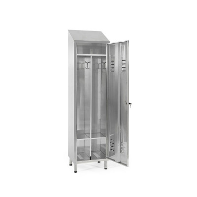Locker in stainless steel 1 compartment mm. 500Lx400Dx1780+1980H.