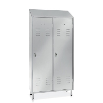 Spogliatoio inox 2 posti con tramezza