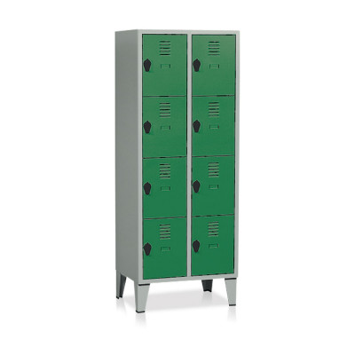 Filing cabinet 8 compartments mm. 690Lx500Dx1800H. Grey/dark green.