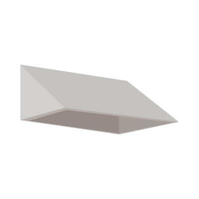 Dustproof sloping roof mm. 905Lx500Dx200H. Grey.