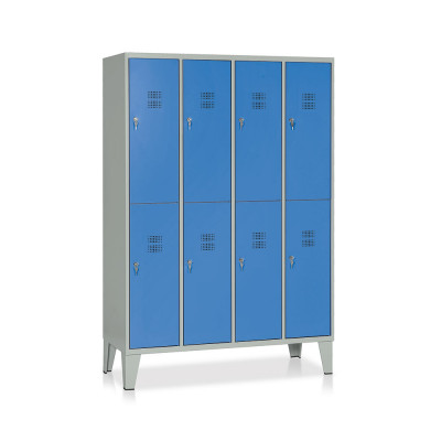 Locker 8 compartments mm. 1200Lx500Dx1800H. Grey/blue.