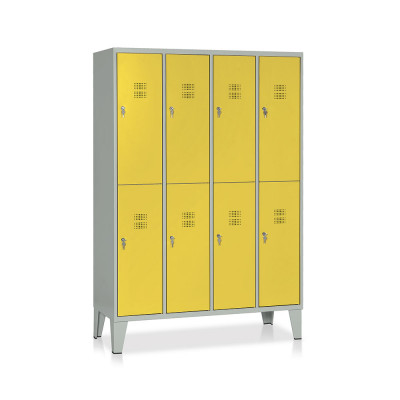 Locker 8 compartments mm. 1200Lx500Dx1800H. Grey/yellow.