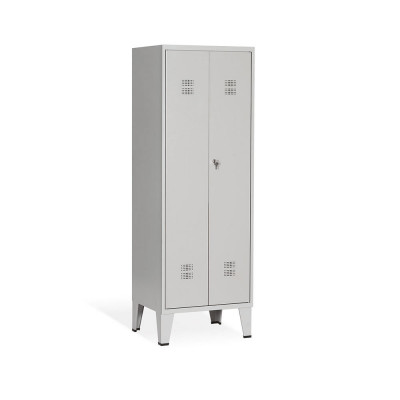 Locker 1+1 compartments, hinged door mm. 610Lx500Dx1800H. Grey.