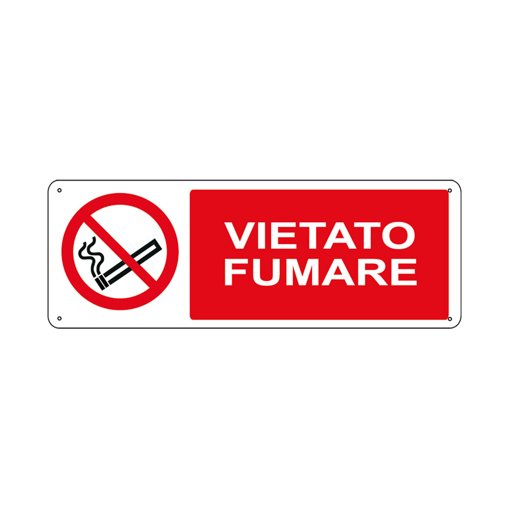 Cartello vietato fumare mm 350x125 - Prodotti - Tecnotelai