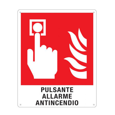 Cartello "Pulsante allarme antincendio" mm 250x310