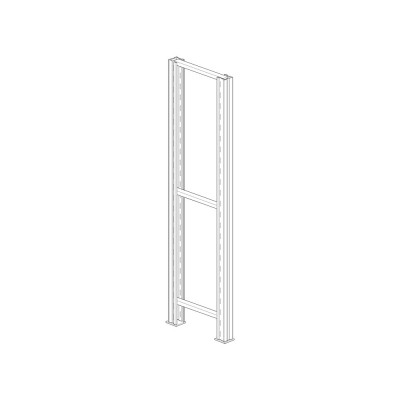 S9025G Hook shelving side painted grey. Sizes: mm 2000Hx400L.