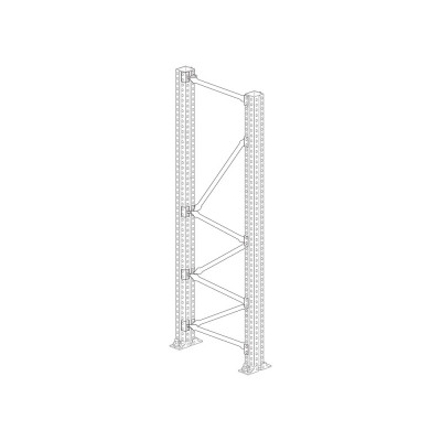 Pallet rack side 115 in steel sheet metal series 80-115. Sizes: mm 2970Hx1000L.