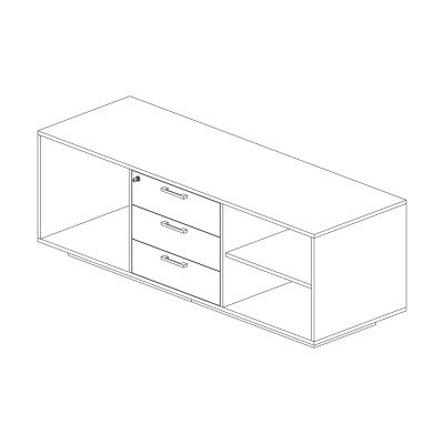 Mobile servizio piano sx mm 1690x600x620h. Eucalipto