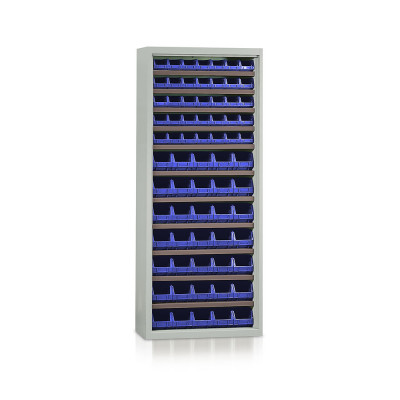 Shelf with 70 containers blue mm. 840Lx270Dx2000H.