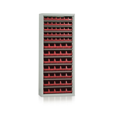 Scaffale 35+35 contenitori mm 840x270x2000h. Rosso