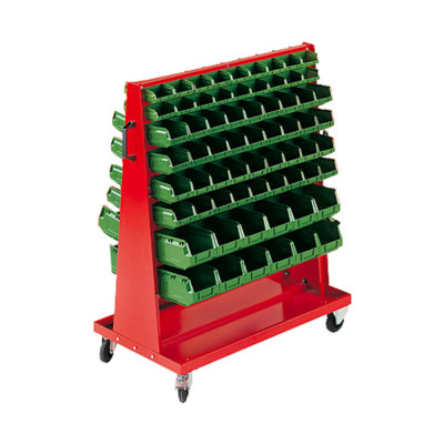 Trolley with 132 containers mm. 1010Lx690Dx1330H. Red.