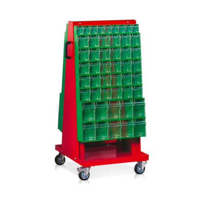 Drawer unit trolley mm. 620Lx610Dx1330H. Red.