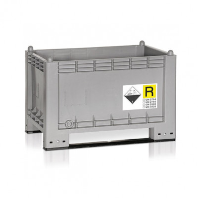 Contenitore batterie al piombo mm 1000x700x650h. Grigio