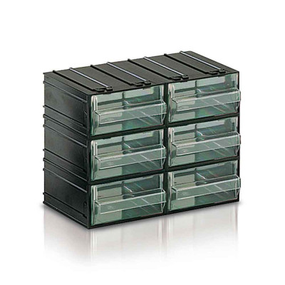 Drawer unit with 6 drawers clear mm. 225Lx133Dx169H.