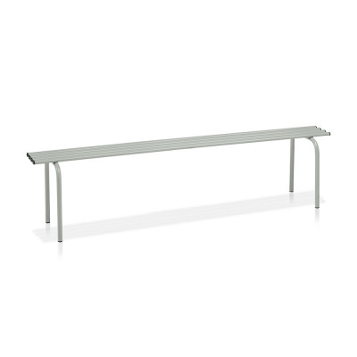 Bench with seat in oval piping mm. 1500Lx224/380Dx470H. Grey.