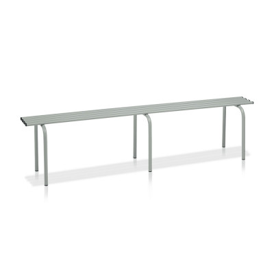 Bench with seat in oval piping mm. 2000Lx224/380Dx470H. Grey.