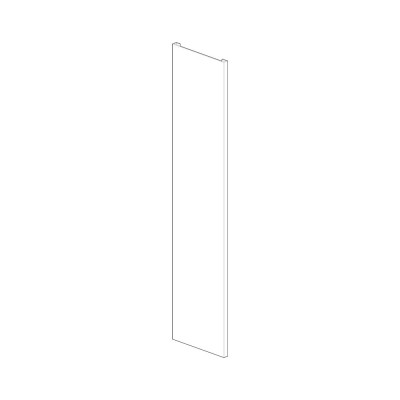 S9125G Side panelling for hook shelves. Painted grey. Sizes: mm 1850Hx300L.