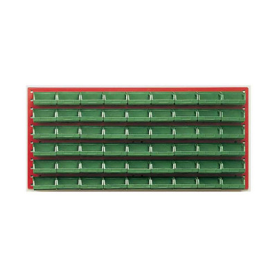 Panel with 54 containers mm. 1000Lx102Dx457H. Red.