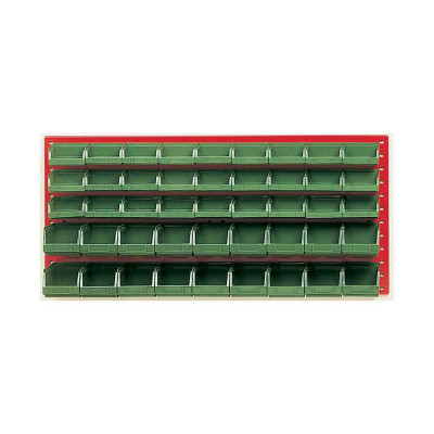 Panel with 45 containers mm. 1000Lx178Dx455H. Red.