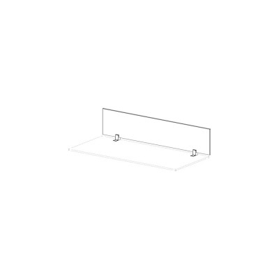 Privacy panel for Vaniglia opposed desk of mm 1800, in white melamine. Sizes: mm 1800Lx18Dx385H.