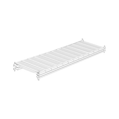 Complete shelves with small shelves and horizontal beams for series 45. Sizes: mm 2400Lx1000P.