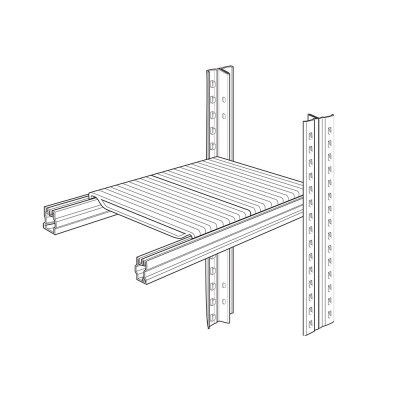 Maxi shelf with small shelves mm 300x25h. Sizes: mm 1200Lx400D.