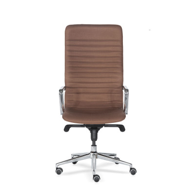 D2202/20 Auriga presidential armchair with high backrest and cappuccino fabric covering.