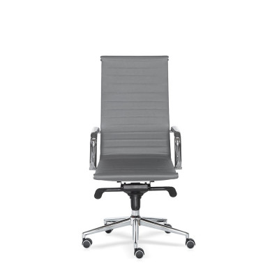 D2204/IG Executive chair with high backrest and grey eco-leather upholstery.