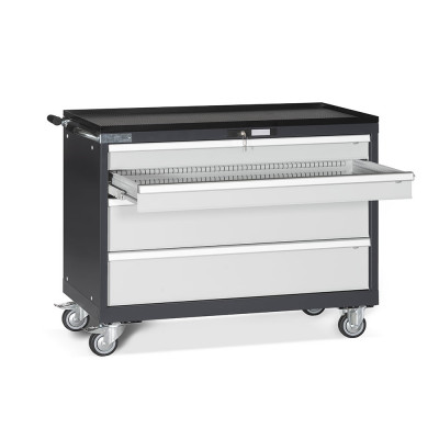 Tool cabinet with drawers on wheels mm. 1023Lx572Dx860H. Anthracite colour/light grey.