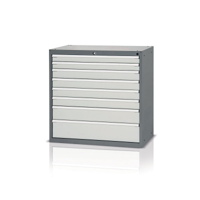 A935GSC Tool cabinet with 8 drawers mm. 1023Lx600Dx1000H. Dark grey-light grey.