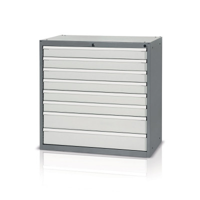A940GSC Tool cabinet with 8 drawers mm. 1023Lx600Dx1000H. Dark grey/light grey.