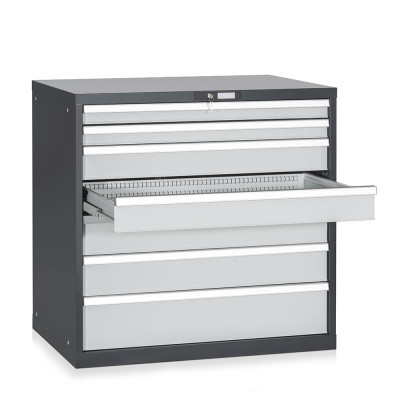 7-drawer telescopic extraction tool cabinet mm. 1023Lx725Dx1000H. Colour Anthracite/light grey.