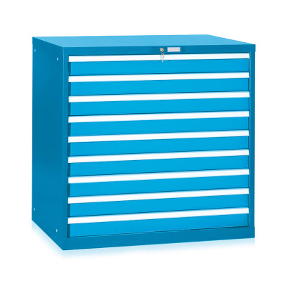 9-drawer telescopic extraction tool cabinet mm. 1023Lx725Dx1000H. Blue colour.