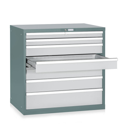 7-drawer telescopic extraction tool cabinet mm. 1023Lx725Dx1000H. Dark grey/light grey.