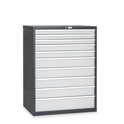10-drawer telescopic extraction tool cabinet mm. 1023Lx725Dx1325H. Colour Anthracite/light grey.