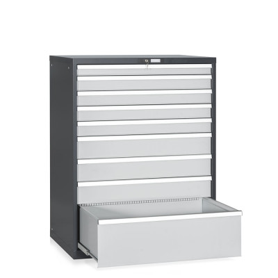 9-drawer telescopic extraction tool cabinet mm. 1023Lx725Dx1325H. Colour Anthracite/light grey.