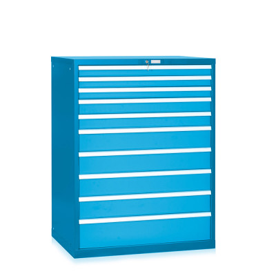 10-drawer telescopic extraction tool cabinet mm. 1023Lx725Dx1325H Colour blue.