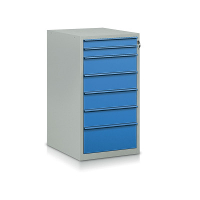 Tool cabinet with 7 drawers mm. 550Lx665Dx1000H. Grey/blue.